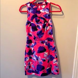 Milly Size 0 hot pink & purple dress with cut out